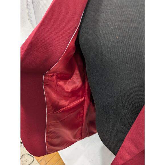 COOFANDY! IMPECCABLY COOL RED KNIT DRESS JACKET, BLAZER, VELVET TRIM! SZ S - Picture 4 of 8